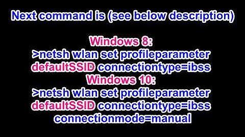 Windows 10 / 8  AdHoc connection tutorial
