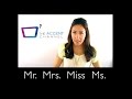Titles: Mr. Mrs. Miss Ms. - YouTube