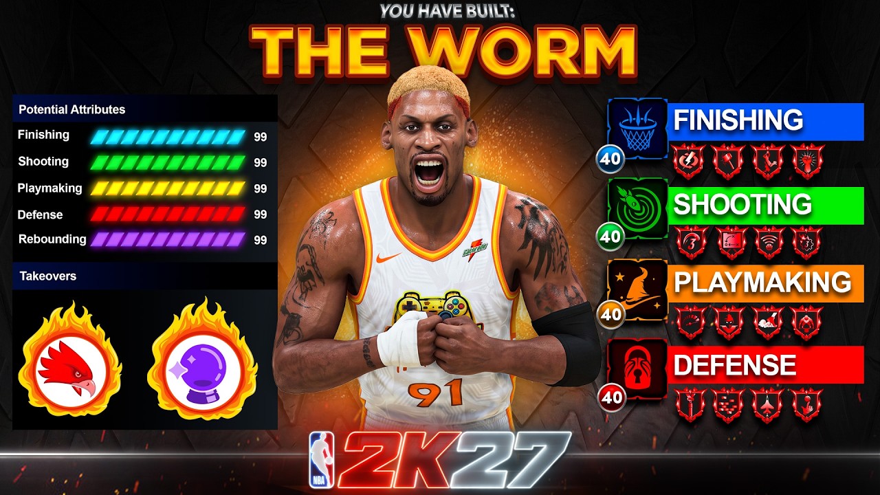 *NEW* BEST "THE WORM" POWER FORWARD/BACKEND BUILD IN NBA 2K27 - BEST PF BUILD 2K27: video thumbnail