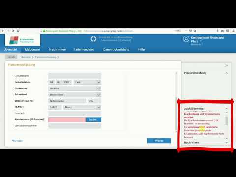 Erfassung eines Patienten - Tutorial Melderportal Krebsregister RLP