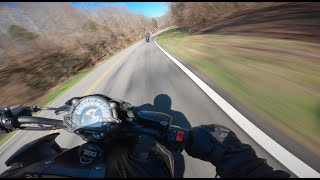 z900 chasing Ninja 650 through the backroads // Pure Sound