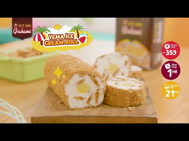 Summer na ulit! Cool down this weekend with yummy M.Y. San Grahams Yema Ice Cream Roll 🌞 class=