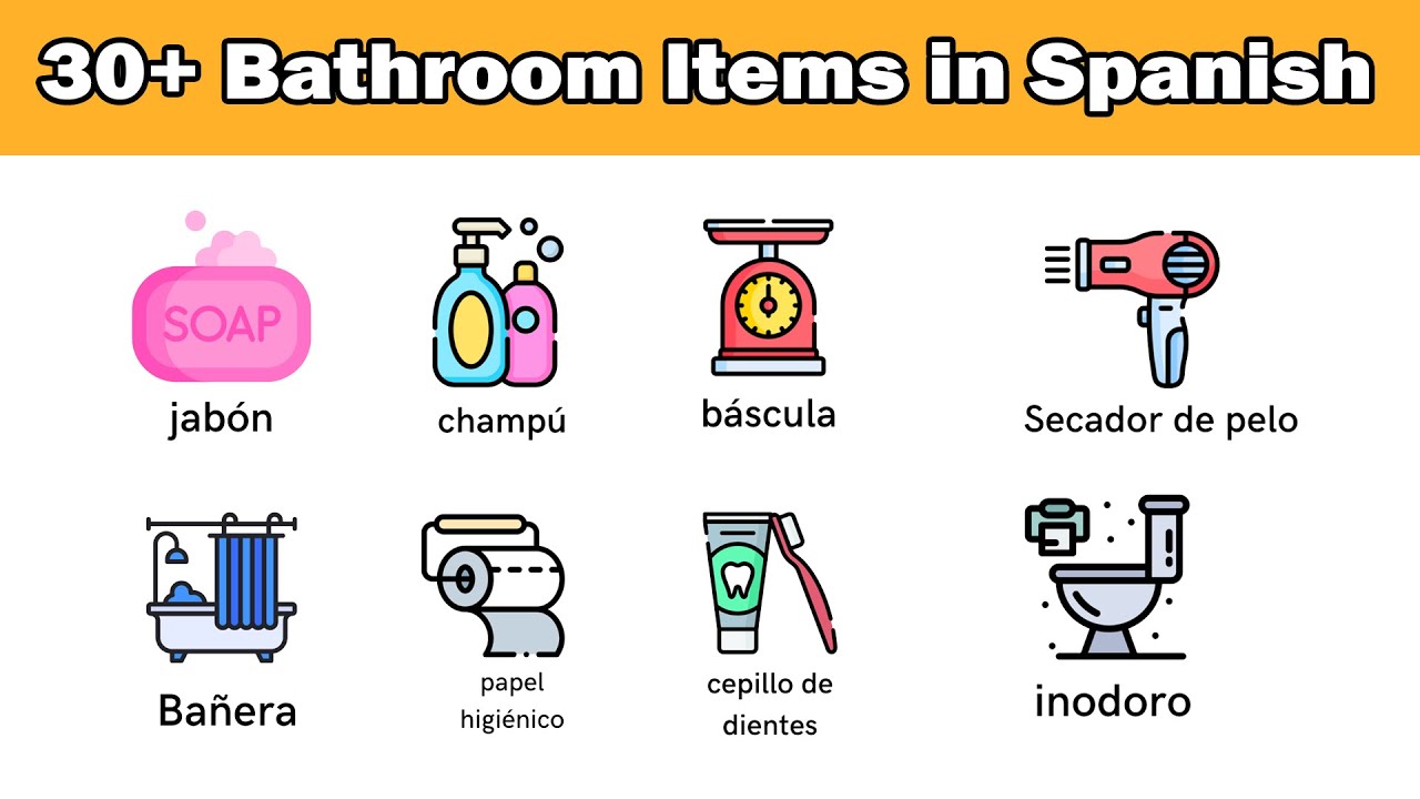 30 Bathroom Items In Spanish Spanish Bathroom Vocabulary YouTube 30 Bathroom Items In Spanish Spanish Bathroom Vocabulary YouTube