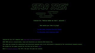 Star Trek Text Game (1971) Remake : Making Games By Year