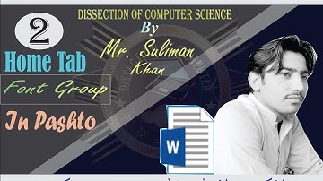 Font Group Of MS Word 2016 In Pashto