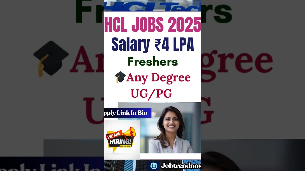 Latest HCL Jobs 2025 For Freshers 