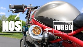 Pocket Bike With Electric TURBO And NOS Installed First Test Ride!