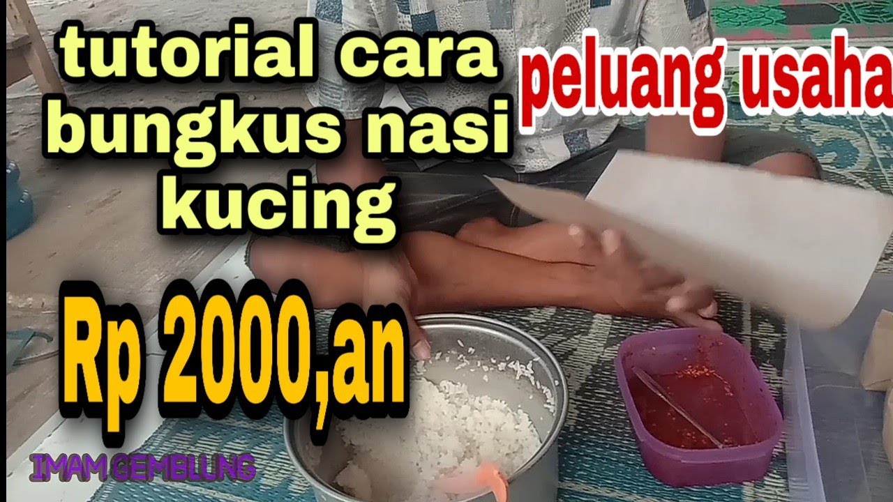 Tutorial cara membungkus nasi kucing Rp 2000an 