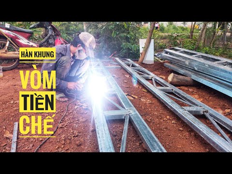 Video cắt sắt hàn khung băng làm mái vòm tiền chế cho nhà... - youtube
