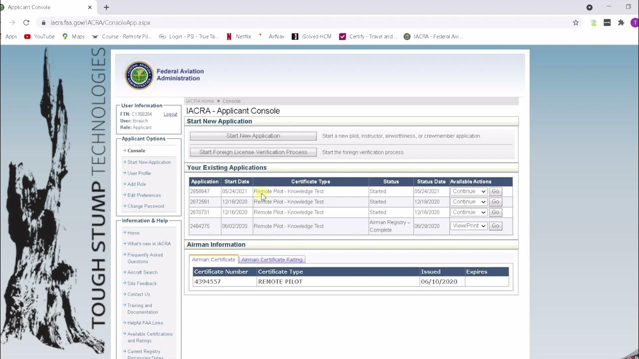 How to set up you IACRA account for FAA Part 107 YouTube