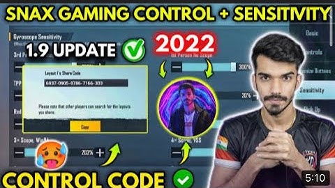 (2022)- SNAX GAMING NEW 1.9 CONTROL CODE / SENSITIVITY CODE | Brave Hyper
