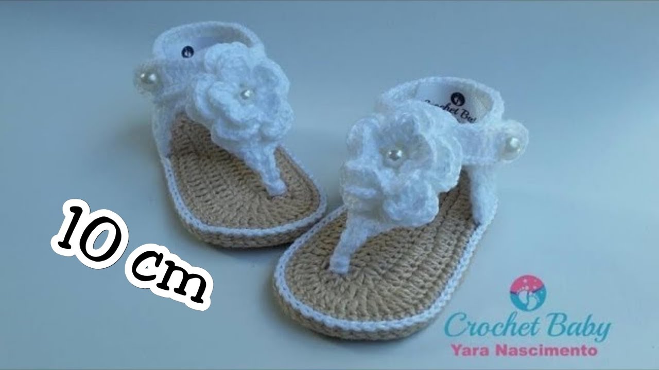 Sandálinha SAMIRA de Crochê - Tamanho 10 cm - Crochet Baby Yara ...