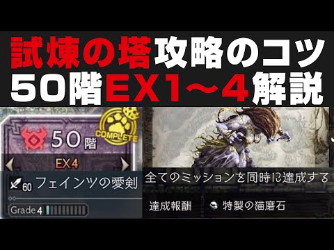 【オクトラ大陸の覇者】試練の搭50階EX1~4解説+通常階層のオススメ編成について&フェインツの愛剣紹介【オクトパストラベラー大陸の覇者検証】
