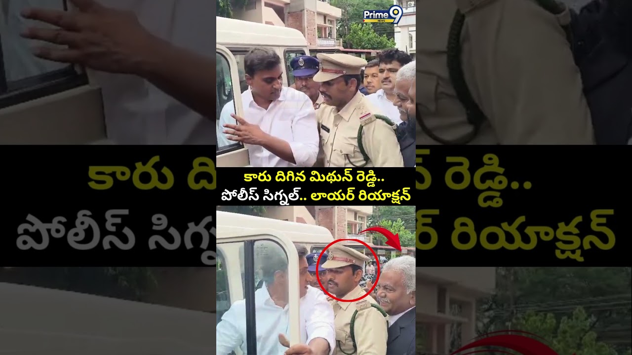 కారు దిగిన మిథున్ రెడ్డి.. పోలీస్ సిగ్నల్.. లాయర్ రియాక్షన్ | Mithun Reddy At Court Viral Video