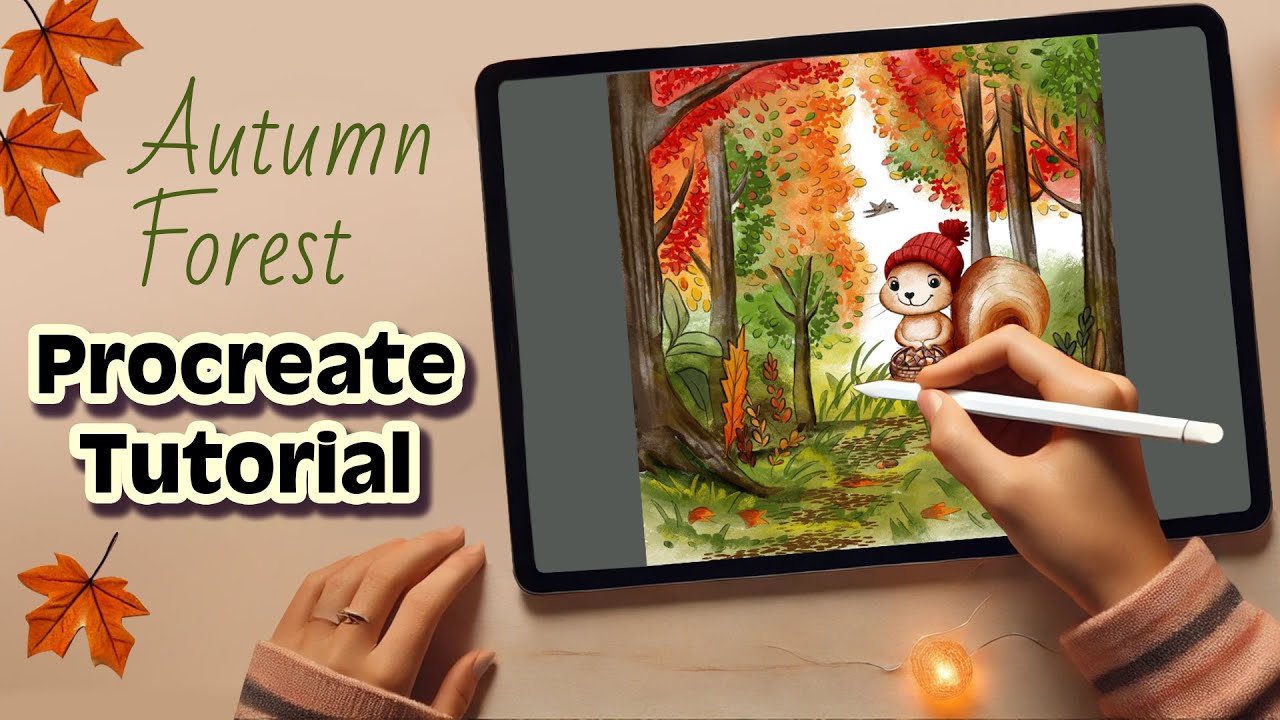 Watch Me Create This Beautiful Autumn Forest 🍂🍁 Procreate Tutorial ...