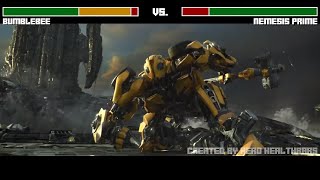 Bumblebee vs. Nemesis Prime fight WITH HEALTHBARS | HD | Transformers: The Last Knight by HERO HEALTHBARS 1,803,998 views 3 years ago 2 minutes, 47 seconds