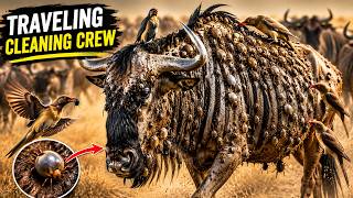 This Wildebeest Herd Has Its Own Traveling Tick-Cleaning Crew