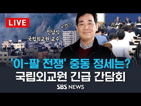 이 팔 전쟁 으로 본 중동 정세는 국립외교원 이 팔 사태 관련 중동정세평가 긴급 공개 온 오프라인 간담회 SBS 