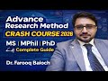 Advance Research Methodology lectures, notes, full complete crash course in Urdu Hindi