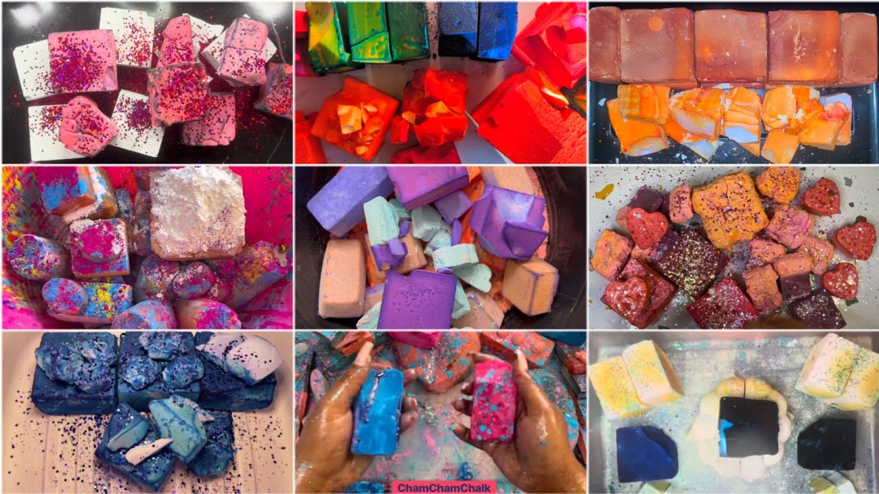 Dyed Gym Chalk Edit 💘 || oddly satisfying|| Powdery gym chalk edit ASMR ...