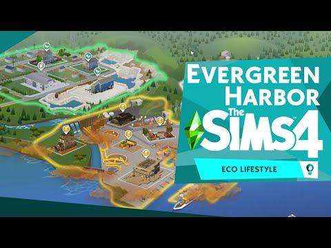 The Sims 4 Eco Lifestyle: Deep dive into Evergreen Harbor - YouTube