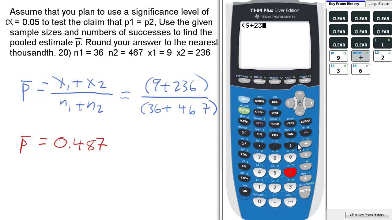 Find Pooled Estimate P bar to test p1=p2. Stats 160 Final 