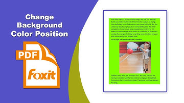 How to change background color position in a pdf file in Foxit PDF Editor