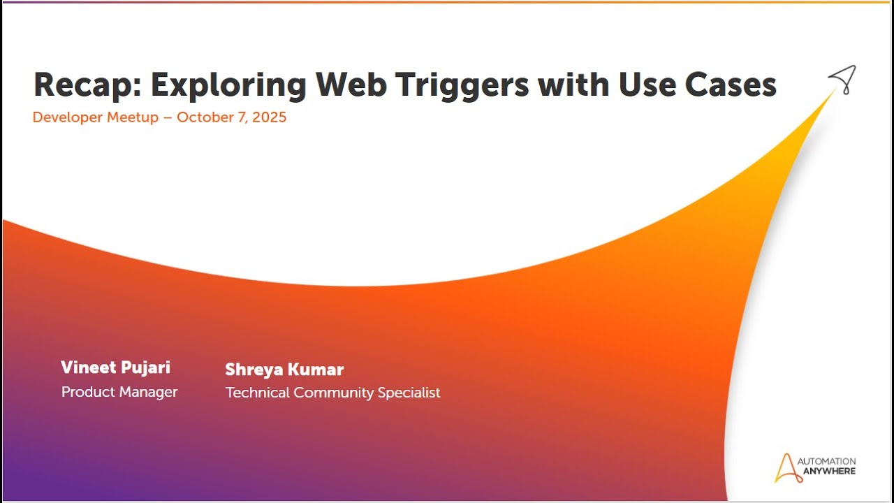 Dev Meetup Recap: Exploring Web Triggers with Use Cases - YouTube