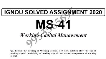 MS-41 Solved Assignment 2019-20