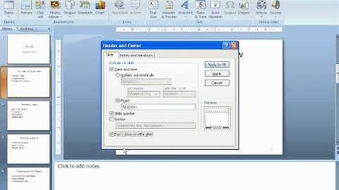 Headers and Footers in PowerPoint 2007