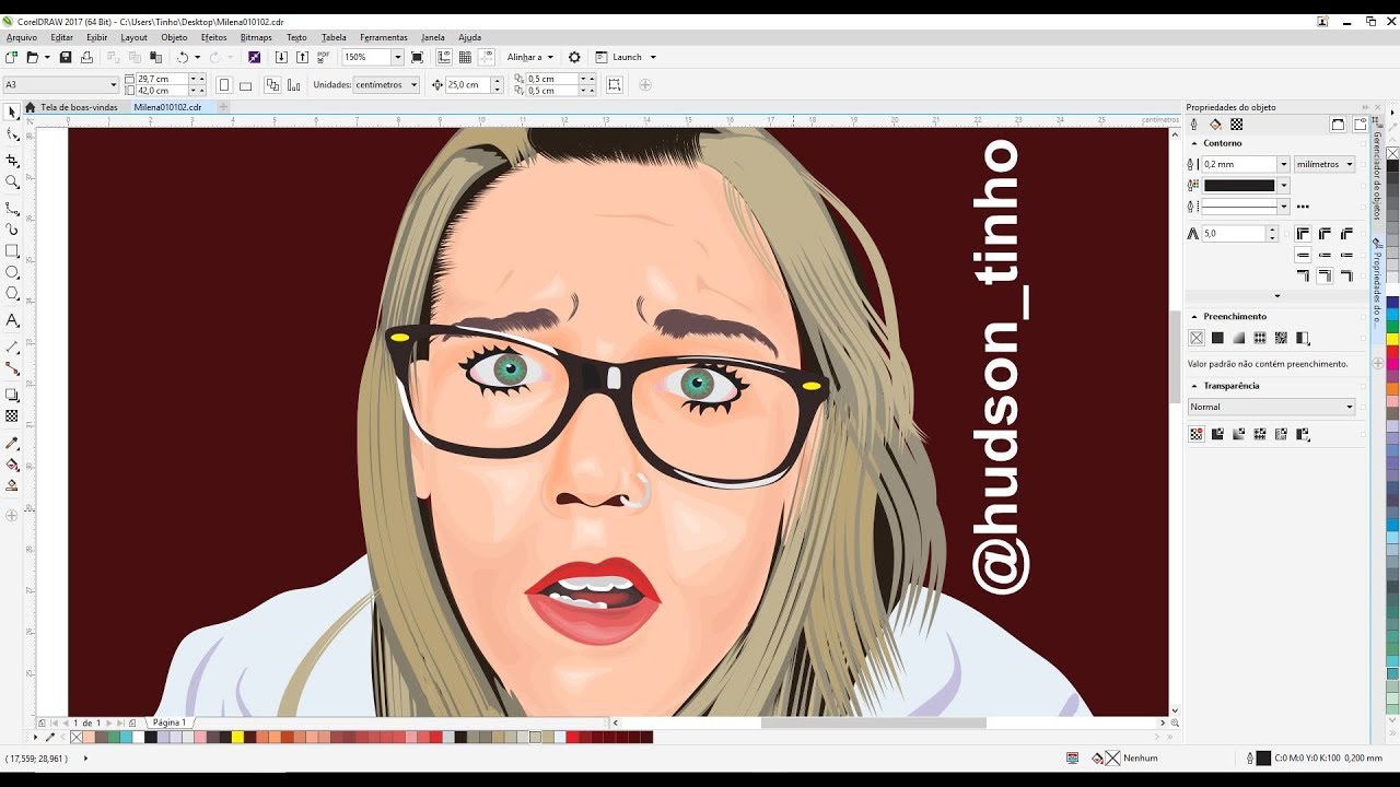 CURSO COREL DRAW TRANSFORMANDO FOTO EM DESENHO CARICATURA TUTORIAL