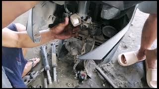 Mio i125 knuckle bearing and Tire Replacement By Donnel Motorshop