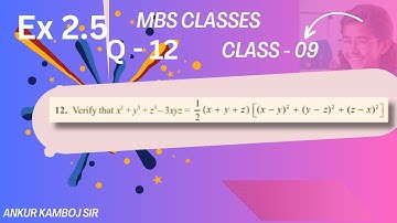 Class 9 Ex 2.5 Q 12 Verify that x3+y3+z3-3xyz=1 / 2 (x+y+z) [(xy)2+(yz)2+(zx)2]