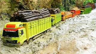 Extreme Truck Challenge 5 Heavy Trucks Battling Mud Mountains Water & Rain in 4K Realistic Adventure