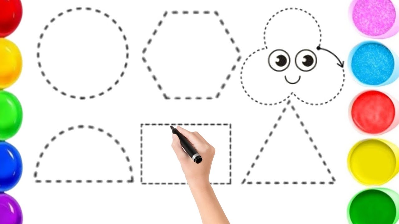 Learn Shapes, Colors for Kids & Toddlers | 2d shapes drawing ...