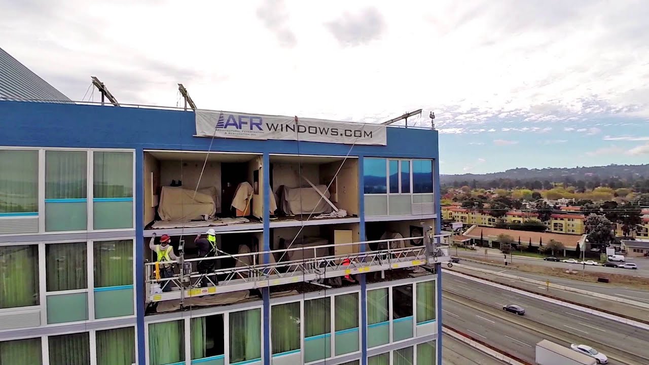 Window Installation Observation with Drones by Aerial Photo Media