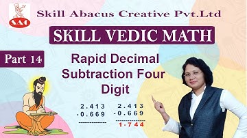 VEDIC MATH RAPID DECIMAL SUBTRACTION PART 3