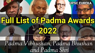 Important List of Padma Awards 2022