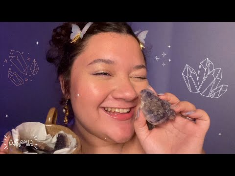 ASMR | experimentando CRISTAIS COMESTÍVEIS 🍬💓🎧- asmr mukbang + receita e sons crocantes