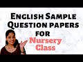 English question paper for nursery class(by a preschool teacher)| Nursery class English exam paper