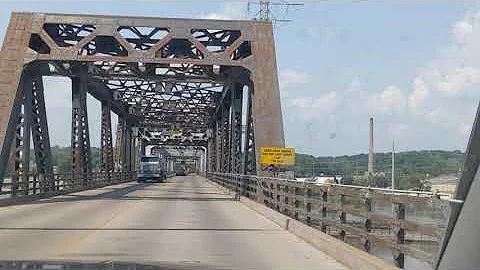 Crossing the Fort Madison Toll Bridge into Iowa