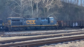 CSX manifest eastbound at Hancock MD with some new coil cars
