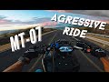 Mt07 agressive ride  wheelie  4k  raw 