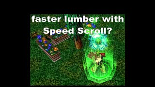 Warcraft III - Do Peons harvest lumber faster with a Speed Scroll?