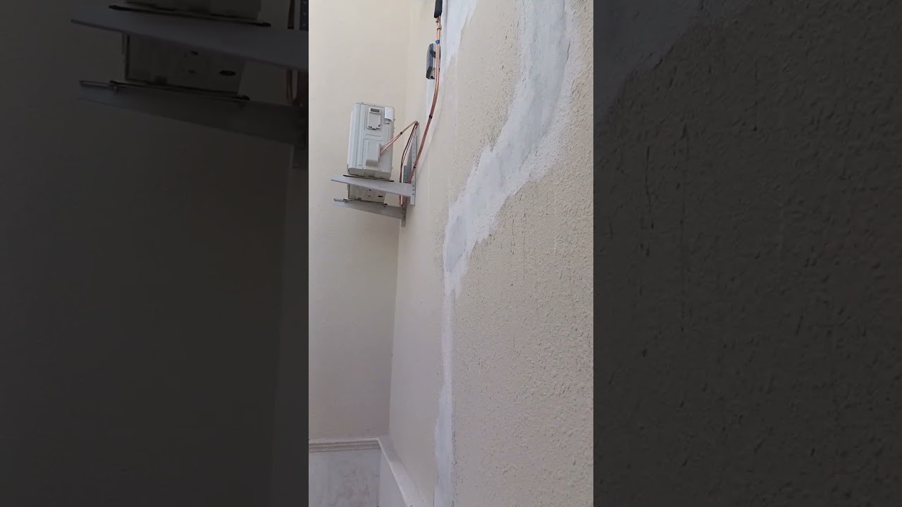 split AC installation material short today tomorrow install compllit inshaallah