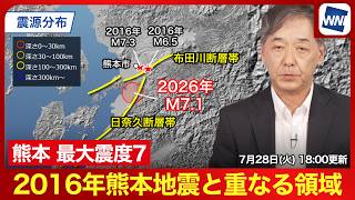 【熊本震度7】地震メカニズム＜日奈久断層帯で横ずれ・今後の地震は？＞令和８年熊本地震