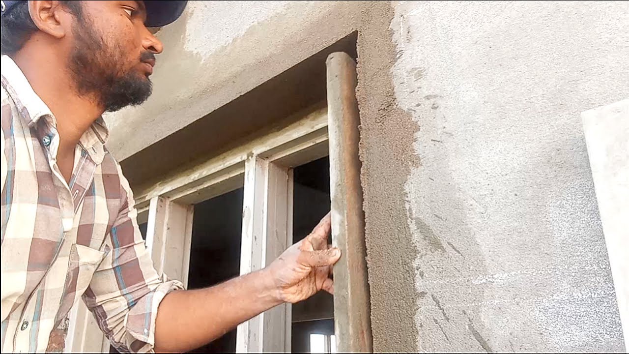 Plastering techniques - kitchen outside window plastering/perfect finish plaster work