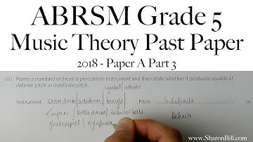 ABRSM Music Theory Grade 5 Past Paper 2018 A Part 3 with Sharon Bill