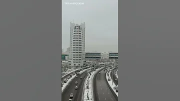 Редкие кадры заснеженного Ашхабада