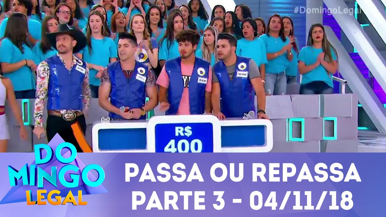 Passa ou Repassa Parte 3 Domingo Legal (04/11/18) YouTube Passa ou Repassa Parte 3 Domingo Legal (04/11/18) YouTube